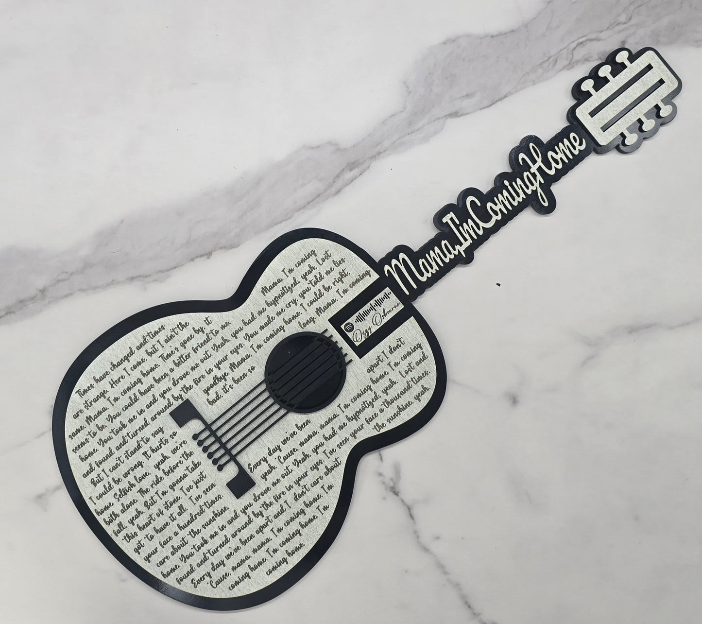 Lyric Acoustic Guitar Sign- Custom Song