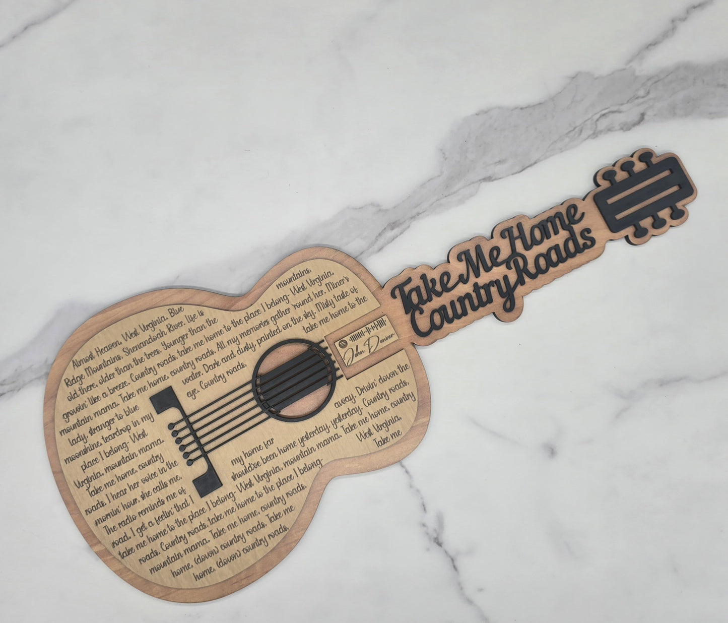 Lyric Acoustic Guitar Sign- Custom Song