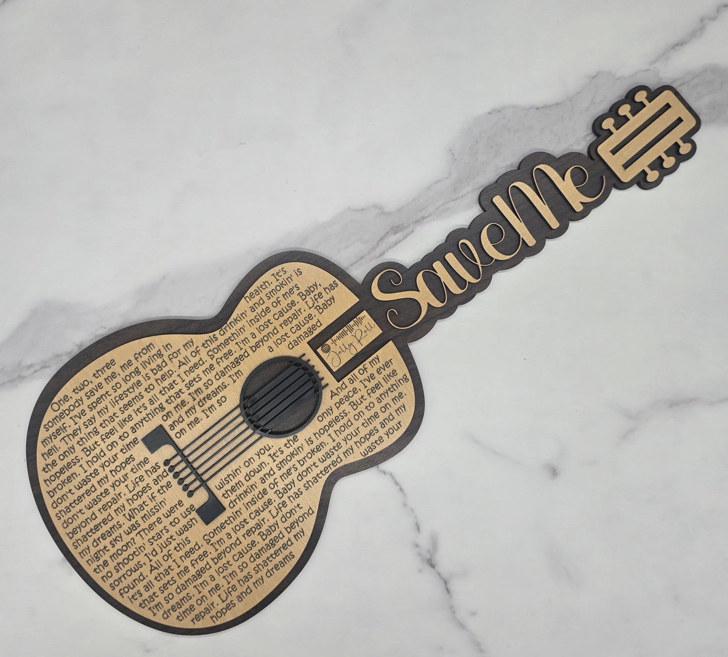 Lyric Acoustic Guitar Sign- Custom Song