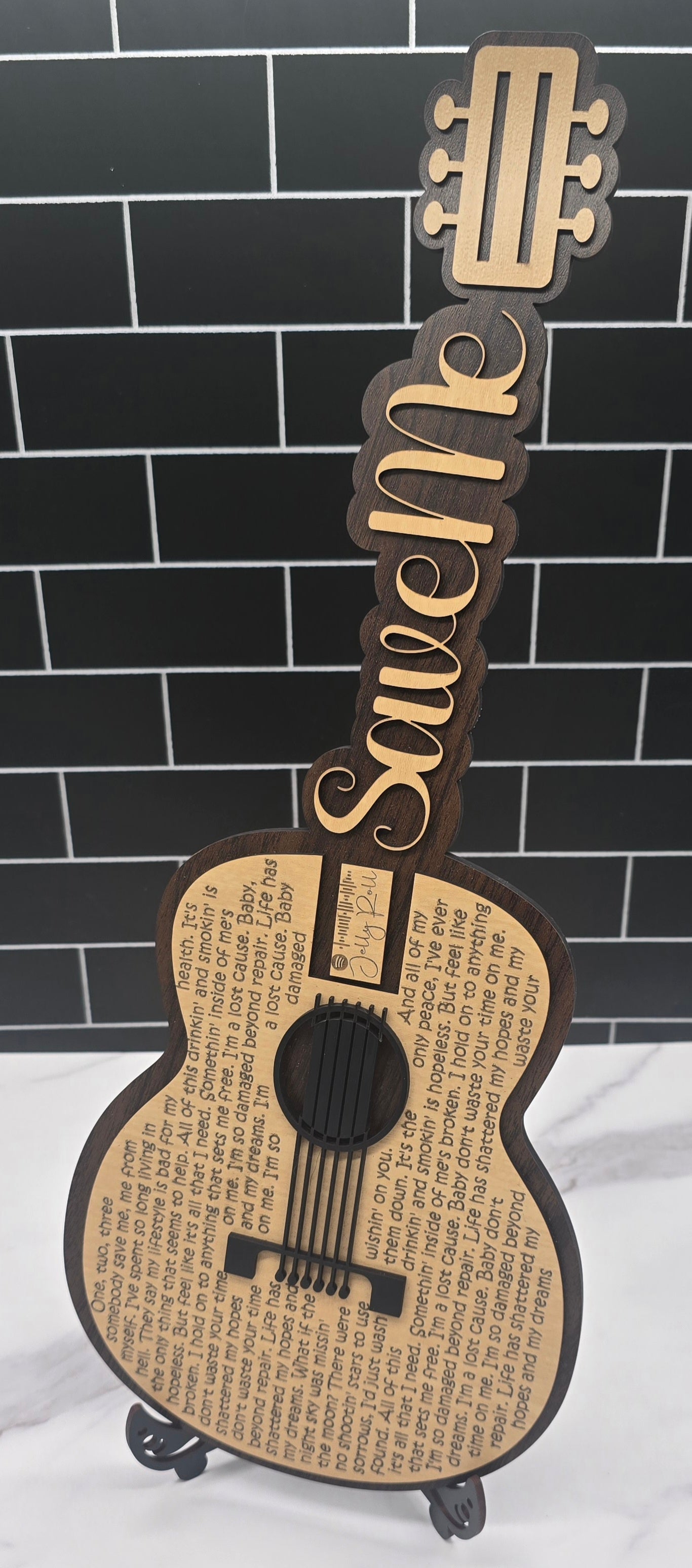Lyric Acoustic Guitar Sign- Custom Song