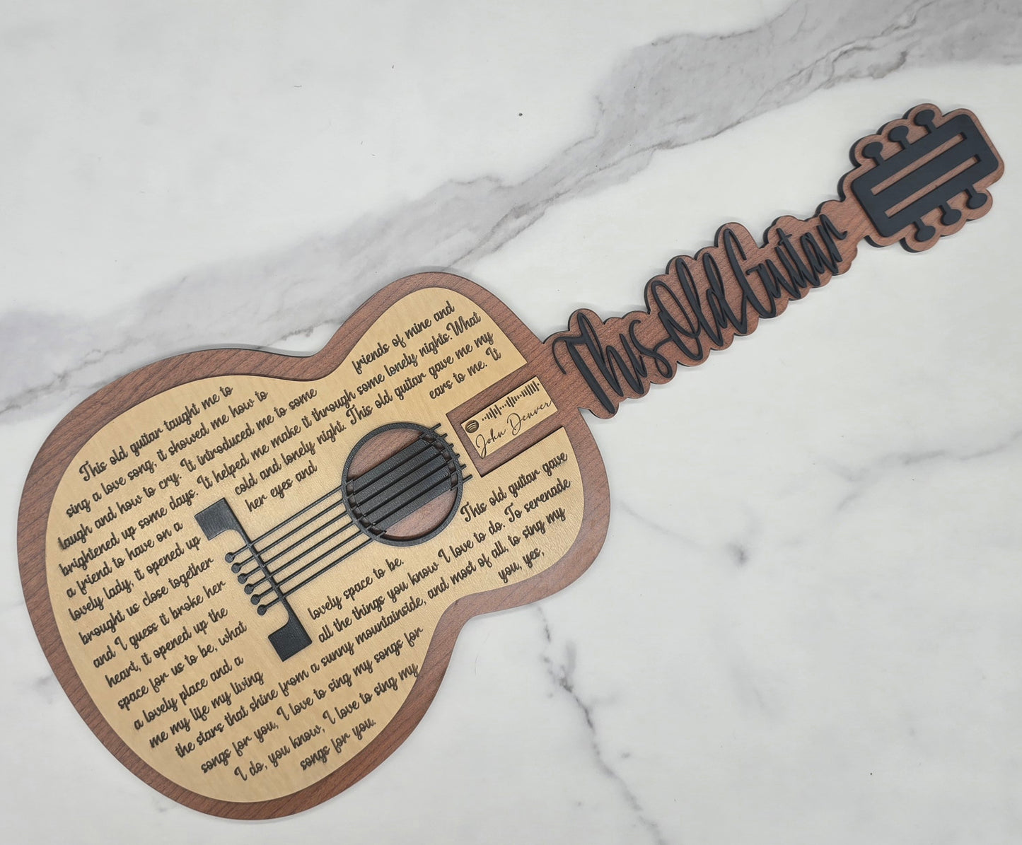 Lyric Acoustic Guitar Sign- Custom Song