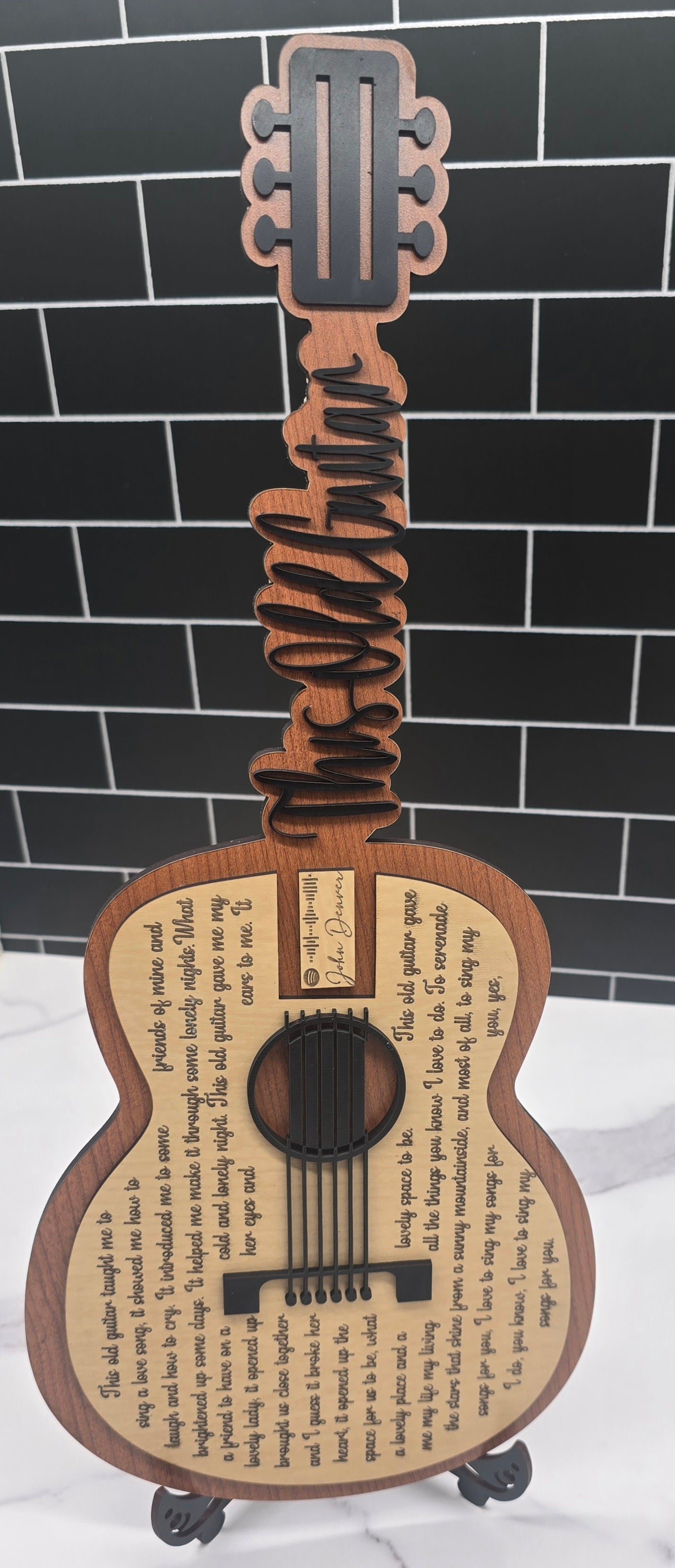 Lyric Acoustic Guitar Sign- Custom Song